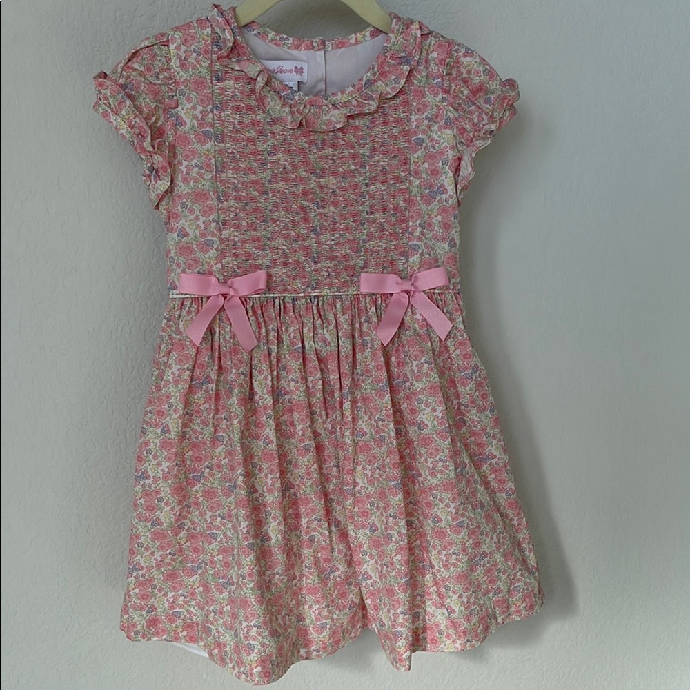 Bonnie Jean Floral Pink Dress with Bows. Size 4. Never worn.